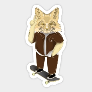 skateboarder fox Sticker